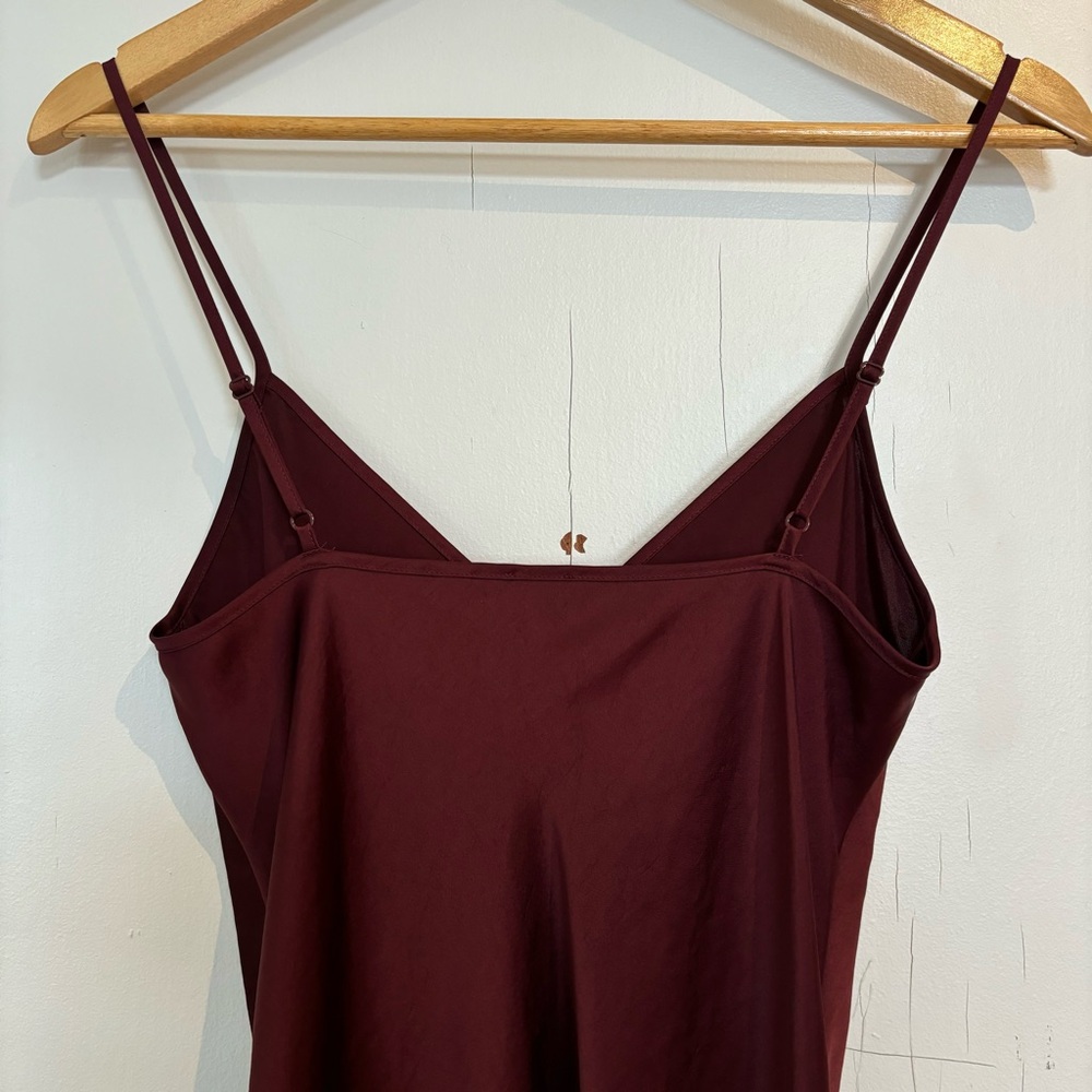 Aritzia Wilfred Only Slip Satin Midi Dress - Wine - Picture 8 of 8